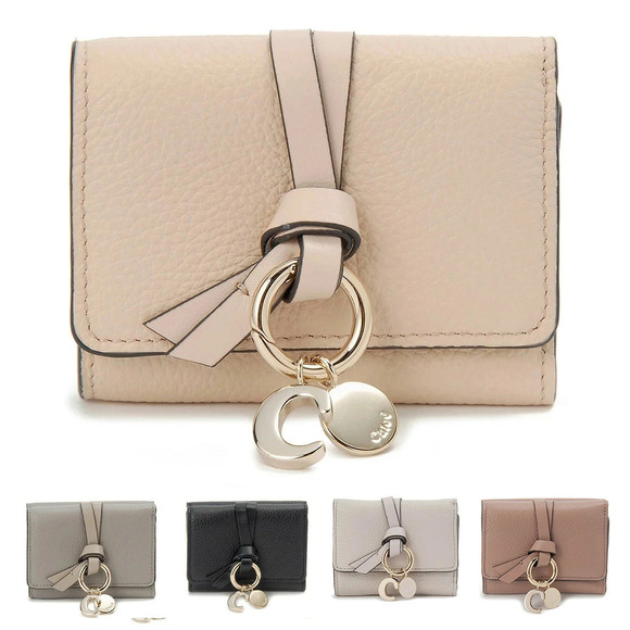 Chloe Handbags - Chloe trifold wallet gray ALPHABET black spot inside